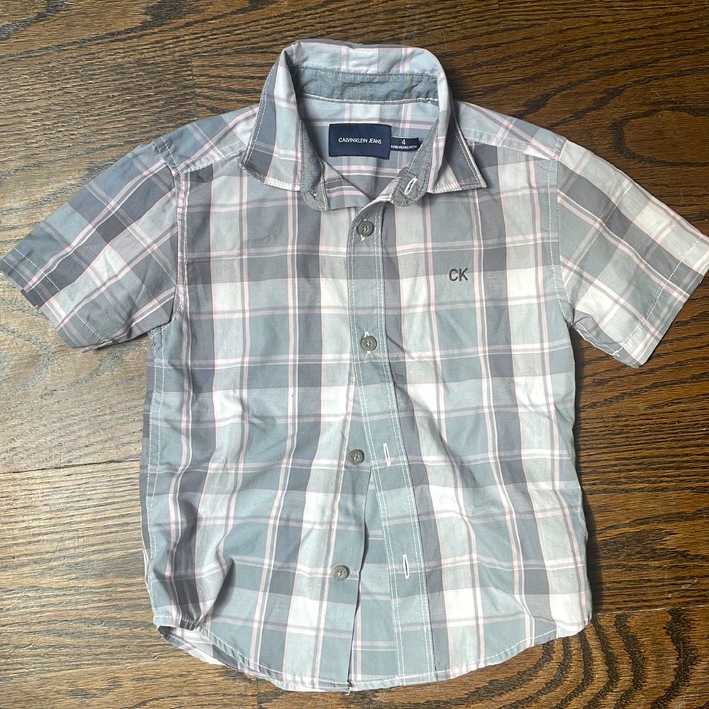 CALVIN KLEIN JEANS boys button up short sleeve shirt